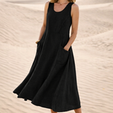 Luna – Rochie midi confortabilă în croială A