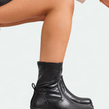 Alexia - Botine negre elastice de luptă cu platformă chunky