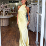 ZEYNEP | Rochie maxi elegantă din satin cu decolteu halter