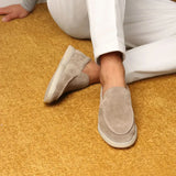 Loafer Clasic Din Suede Gri Deschis