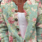 Merryn - Cardigan tricotat cu flori