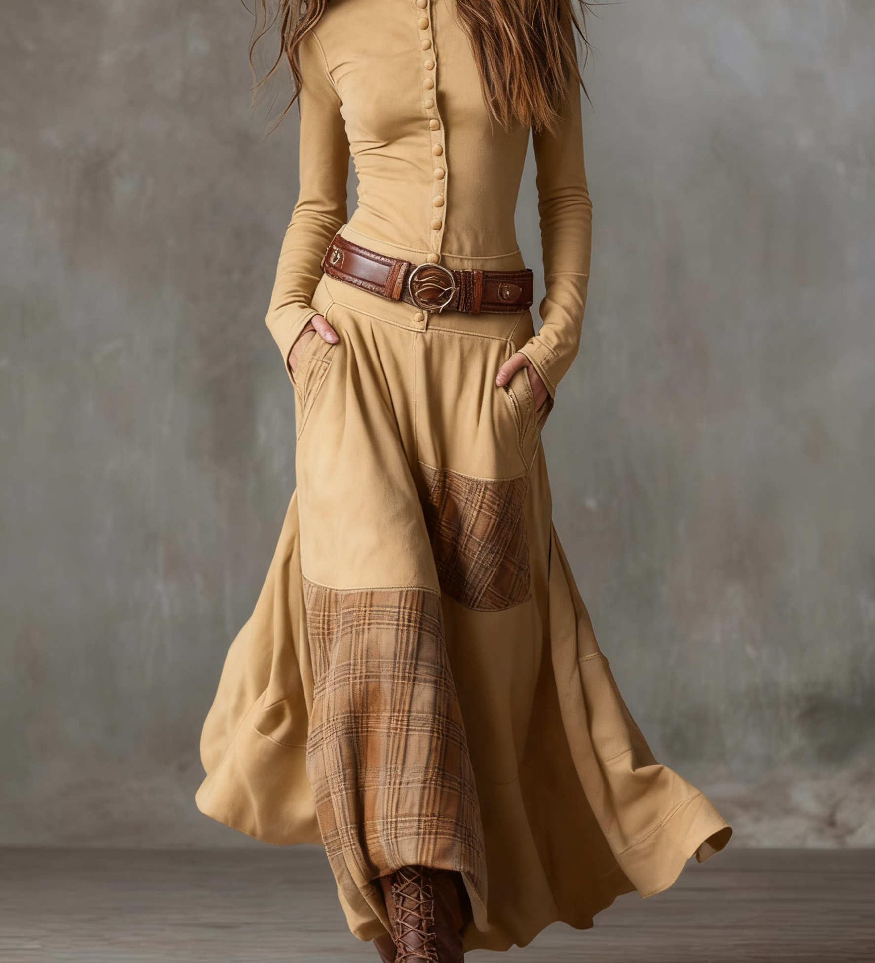Jada | Rochie maxi cu curea