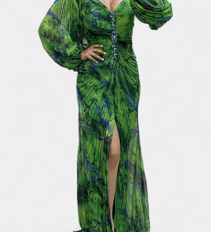 Quintessa™ | Rochie Maxi Plisată Colorată