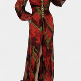 Quintessa™ | Rochie Maxi Plisată Colorată