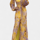 Quintessa™ | Rochie Maxi Plisată Colorată
