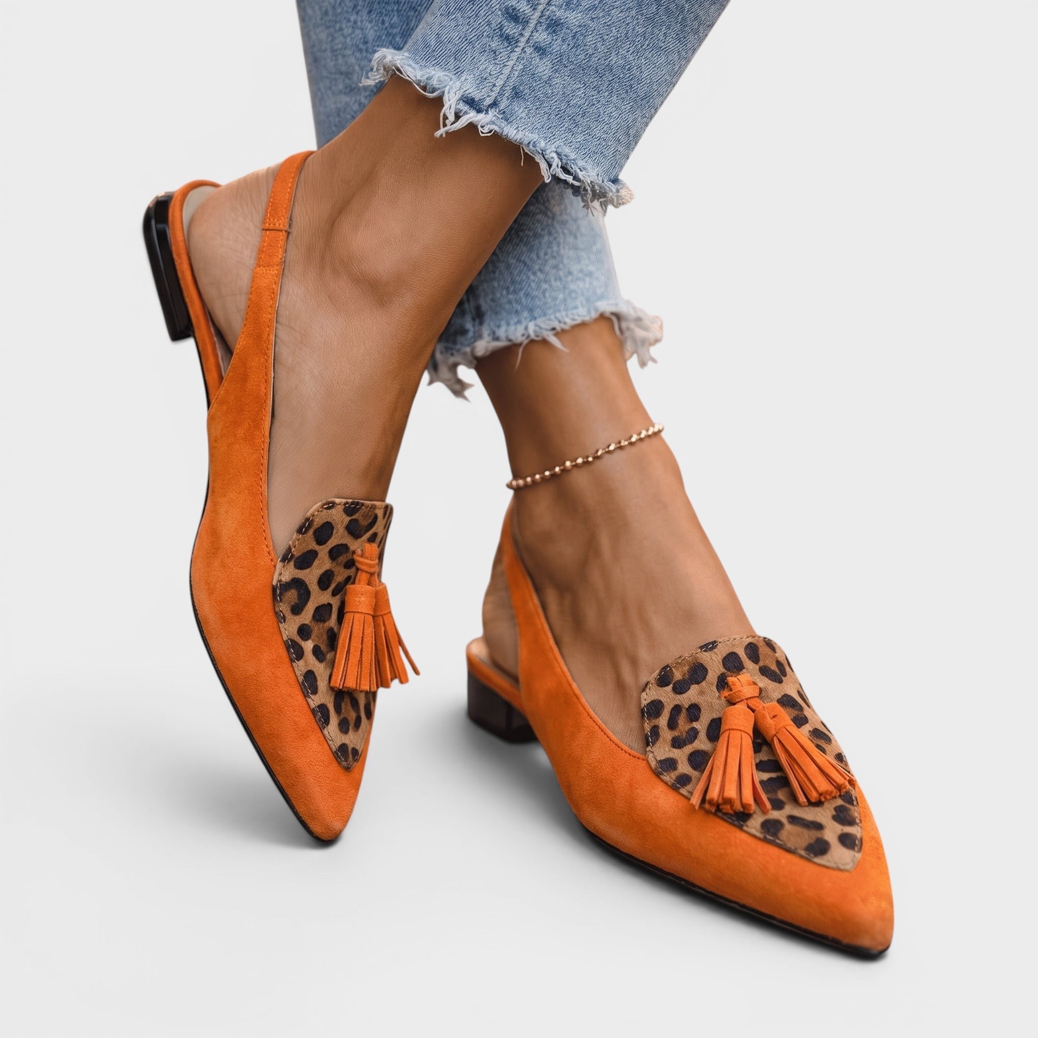 Rosalie | Sandale Elegante cu Toc și Franjuri