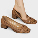 Patrizia | Pantofi cu Toc cu Aspect de Piele Împletită