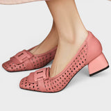 Patrizia | Pantofi cu Toc cu Aspect de Piele Împletită