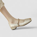 Ileana | Pantofi cu Aspect Satinat și Toc Ornamentat Camille