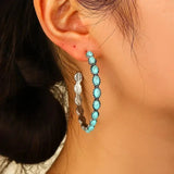 Cercei Vintage Boho Turcoaz
