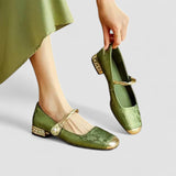 Ileana | Pantofi cu Aspect Satinat și Toc Ornamentat Camille