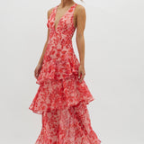 LISA | Rochie Maxi Florală cu Volane