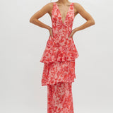 LISA | Rochie Maxi Florală cu Volane