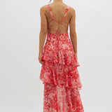 LISA | Rochie Maxi Florală cu Volane
