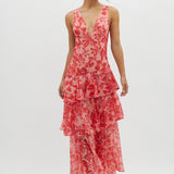 LISA | Rochie Maxi Florală cu Volane