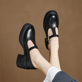 Ileana | Pantofi Mary Jane cu Toc Gros Élise