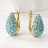 Cercei Droppformade Turkos Pavé