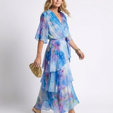 Calista | Rochie Maxi cu Decolteu în V și Talie Legată