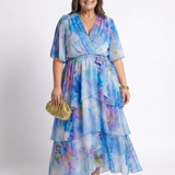 Calista | Rochie Maxi cu Decolteu în V și Talie Legată