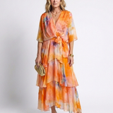 Calista | Rochie Maxi cu Decolteu în V și Talie Legată