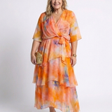 Calista | Rochie Maxi cu Decolteu în V și Talie Legată