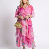 Calista | Rochie Maxi cu Decolteu în V și Talie Legată