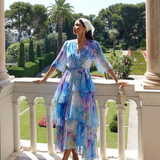 Calista | Rochie Maxi cu Decolteu în V și Talie Legată