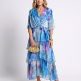 Calista | Rochie Maxi cu Decolteu în V și Talie Legată