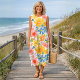 Ella – Rochie midi florală pastelată