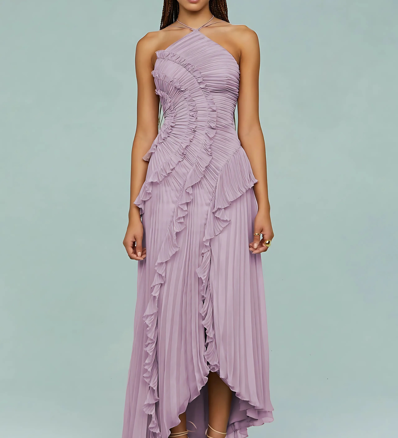 LIYANA | Rochie cu volane spiralate