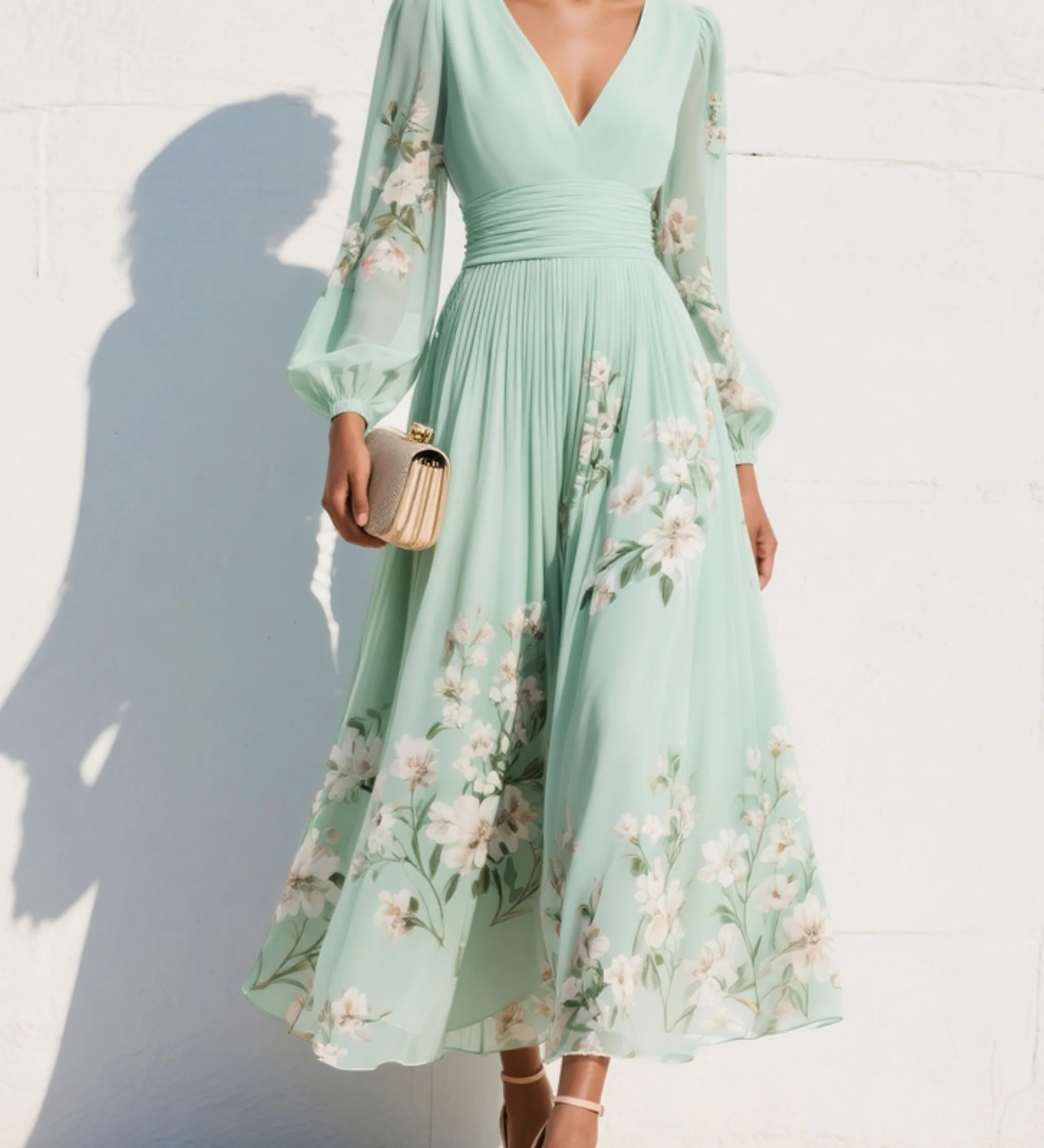 Viorel – Rochie Midi Florală de o Eleganță Primăvăratecă