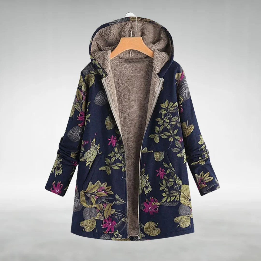 Fleural – Jachetă Polară Elegantă cu Model Floral