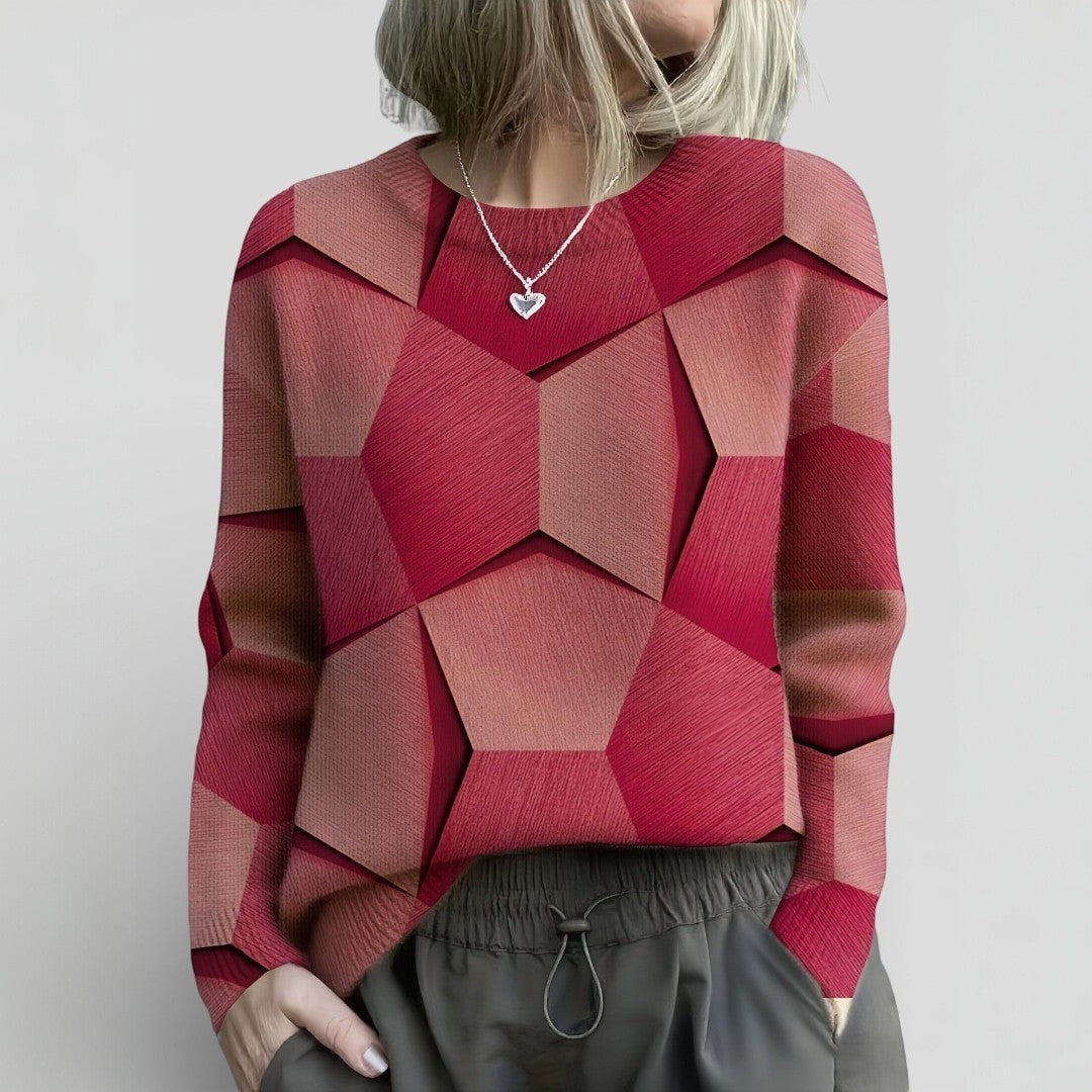 Vera | Pulover cu Model Geometric