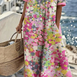 Rochie midi florală, lejeră și ușoară