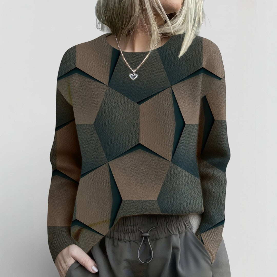Vera | Pulover cu Model Geometric