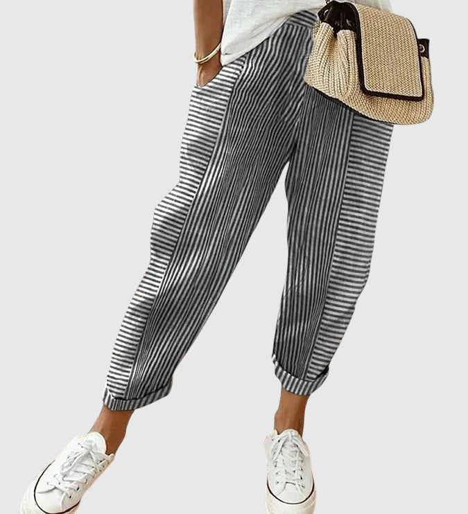 Nina – Pantaloni eleganți cu dungi