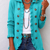 Renée | Cardigan Turcoaz cu Volane