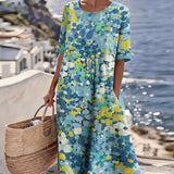 Rochie midi florală, lejeră și ușoară