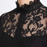Veronika | Rochie maxi din dantelă neagră
