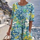 Rochie midi florală, lejeră și ușoară