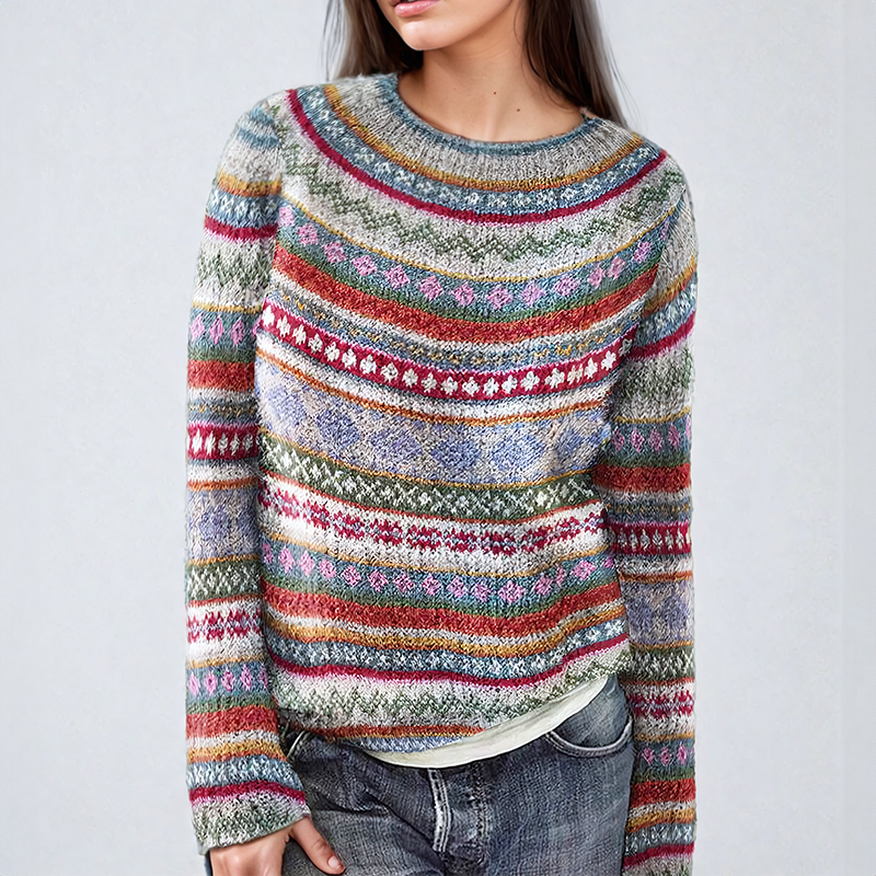 Anna | Pulover cu Model Nordic Tradițional