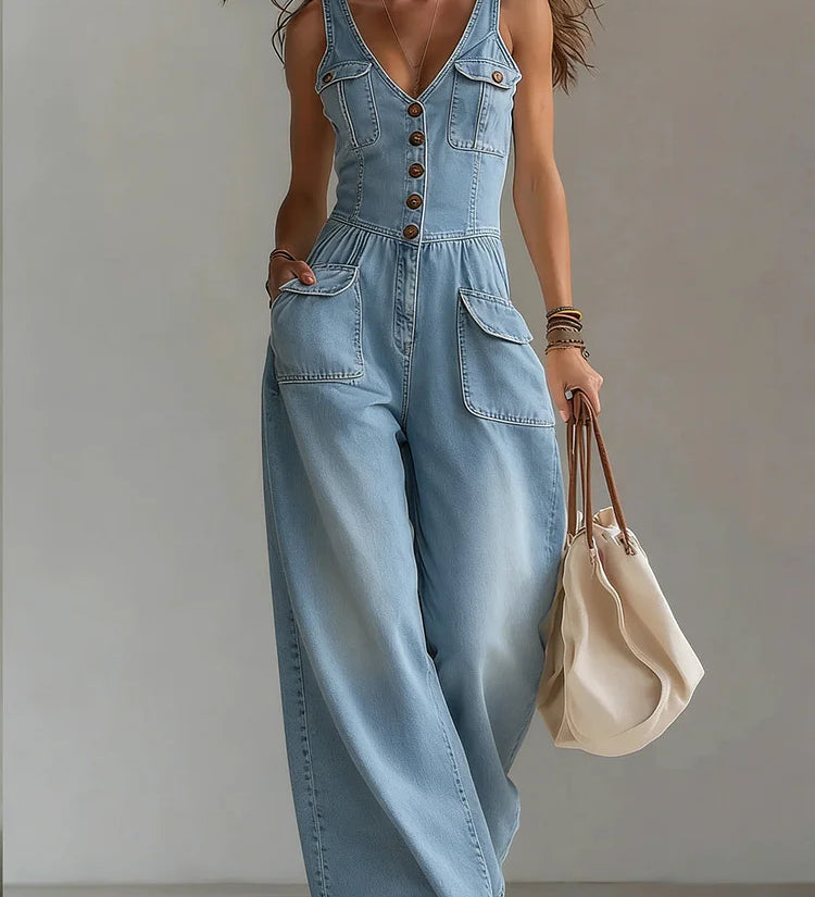 Sophie™ | Salopetă din denim ușoară