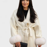 Dagmar™ | Palton elegant cu blană ecologică