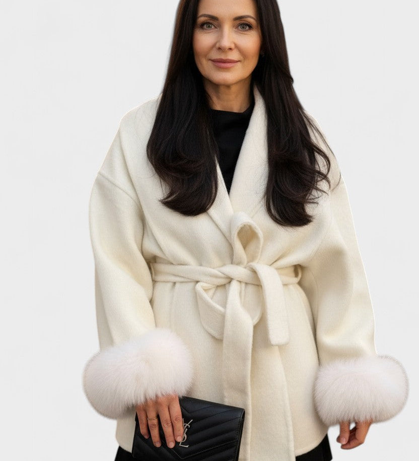 Dagmar™ | Palton elegant cu blană ecologică