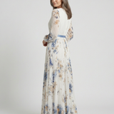 Lavinia | Rochie Maxi cu Mâneci Lungi și Decolteu în V cu Flori