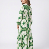 Sabine | Rochie maxi cu mânecă lungă și talie legată