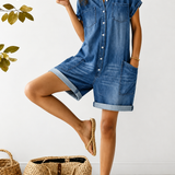 Salopetă scurtă din denim
