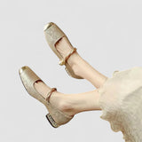 Ileana | Pantofi cu Aspect Satinat și Toc Ornamentat Camille