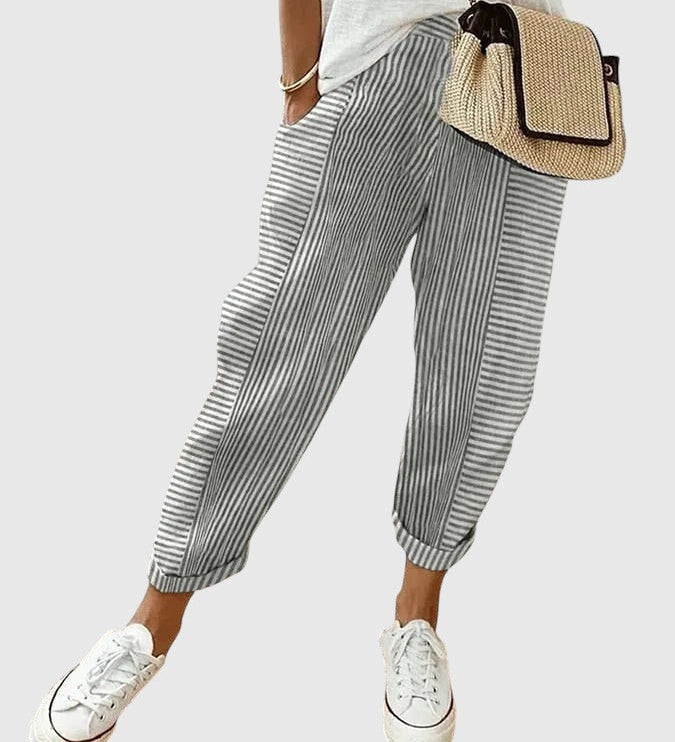 Nina – Pantaloni eleganți cu dungi