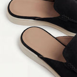 Mule Yacht din Suede Negru